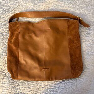 Vince Camuto Brown Leather and Suede Hobo Style Purse